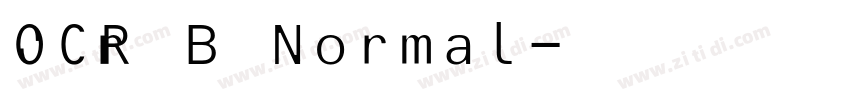 OCR B Normal字体转换